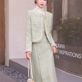 2026新款爆气质时尚小个子端庄大气两件套连衣裙小香风套装秋女装