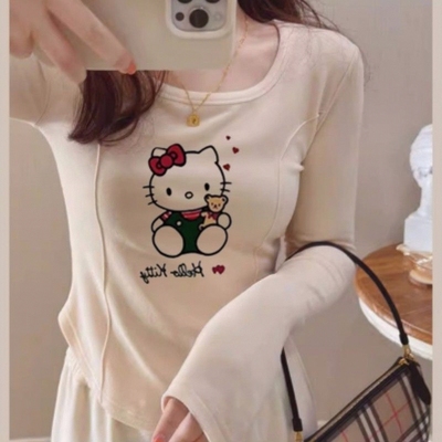 双面德绒正肩鱼骨甜辣打底衫女内搭秋冬低领修身磨毛长袖T恤上衣