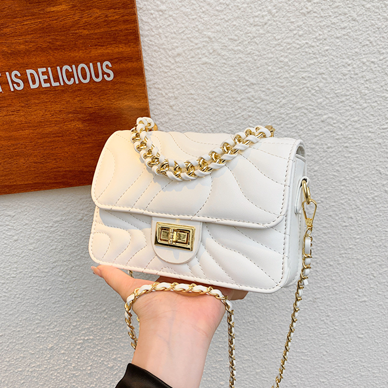 百搭ins斜跨包包女2023新款夏季潮时尚菱格链条包洋气单肩小方包