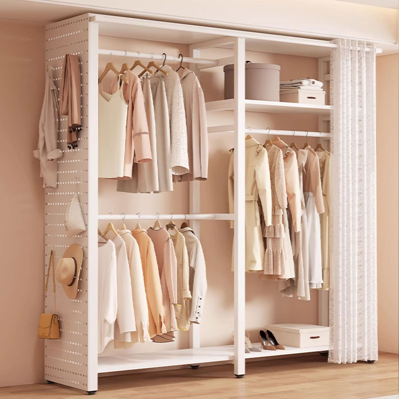 洞洞板衣柜家用简易组合落地衣架