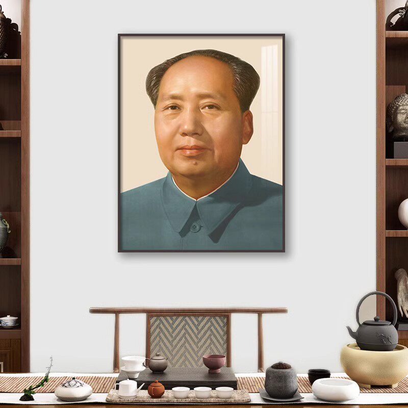矛浙东像画挂画魏人挂像中堂墙画客厅装饰画玄关人物领袖壁画