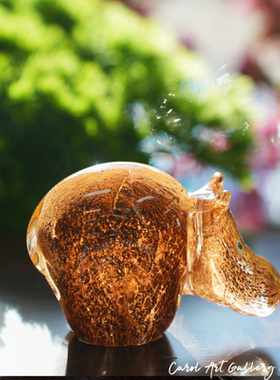 卡罗尔琉璃艺术河马摆件