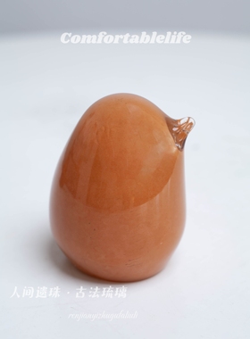 人间遗珠【暖羽】动物小鸟琉璃摆件酒柜儿童房阳台造景艺术摆件