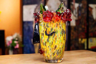 人间遗珠【人脸合集一】Murano穆拉诺琉璃毕加索人脸花瓶玄关摆件