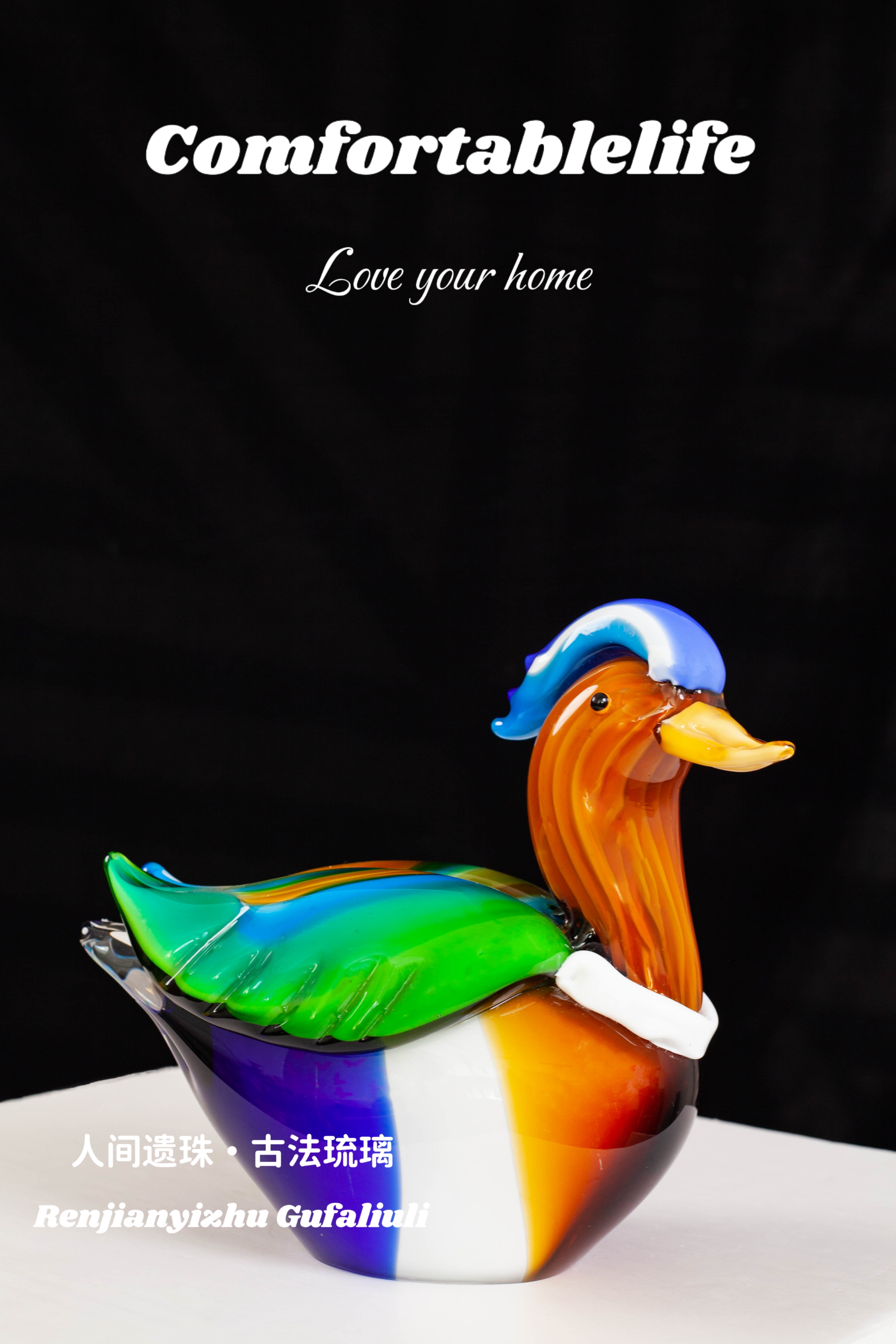 人间遗珠【漾影】琉璃鸳鸯鸳鸯戏水幸福美满设计款送朋友伴手礼