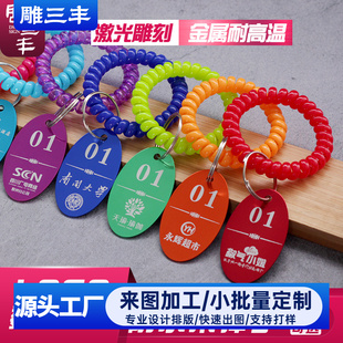 定制麻辣烫号码牌带夹子数字手牌手圈叫号牌钥匙牌编号行李寄存牌