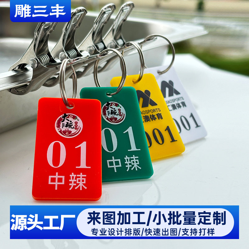 餐饮麻辣烫号码牌号牌夹不锈钢排队叫号牌姓名牌洗浴手环手牌定制图片