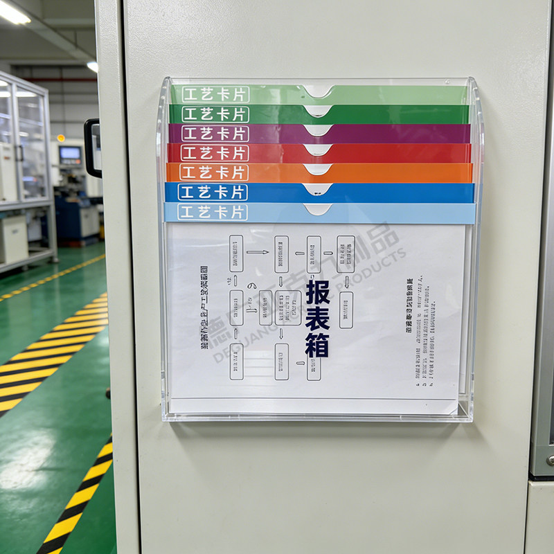 A4透明亚克力资料架多层摆放架设备点检表工艺卡报表箱文件收纳盒图片