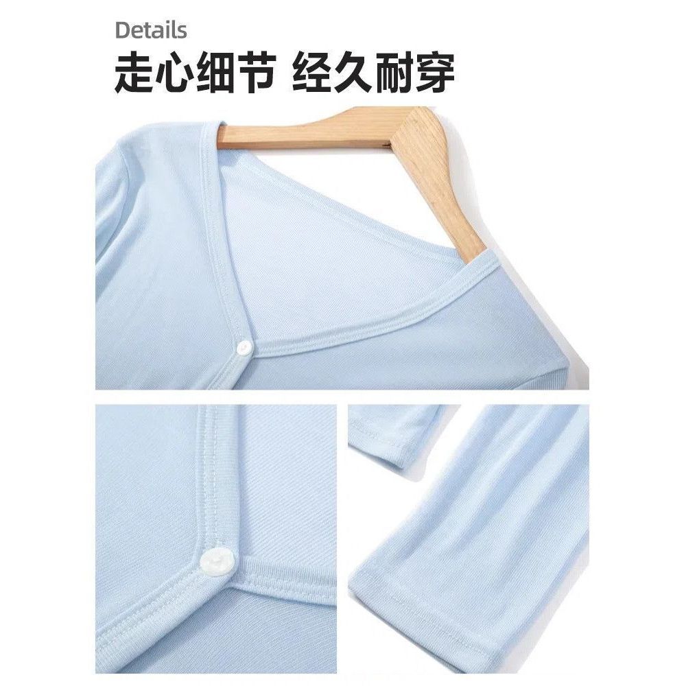 蓝色防晒开衫轻薄款外套女夏季2026新款罩衫外搭配吊带上衣空调衫