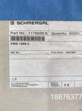 德国原装SCHMERSAL施迈赛安全继电器 FWS 1205议价