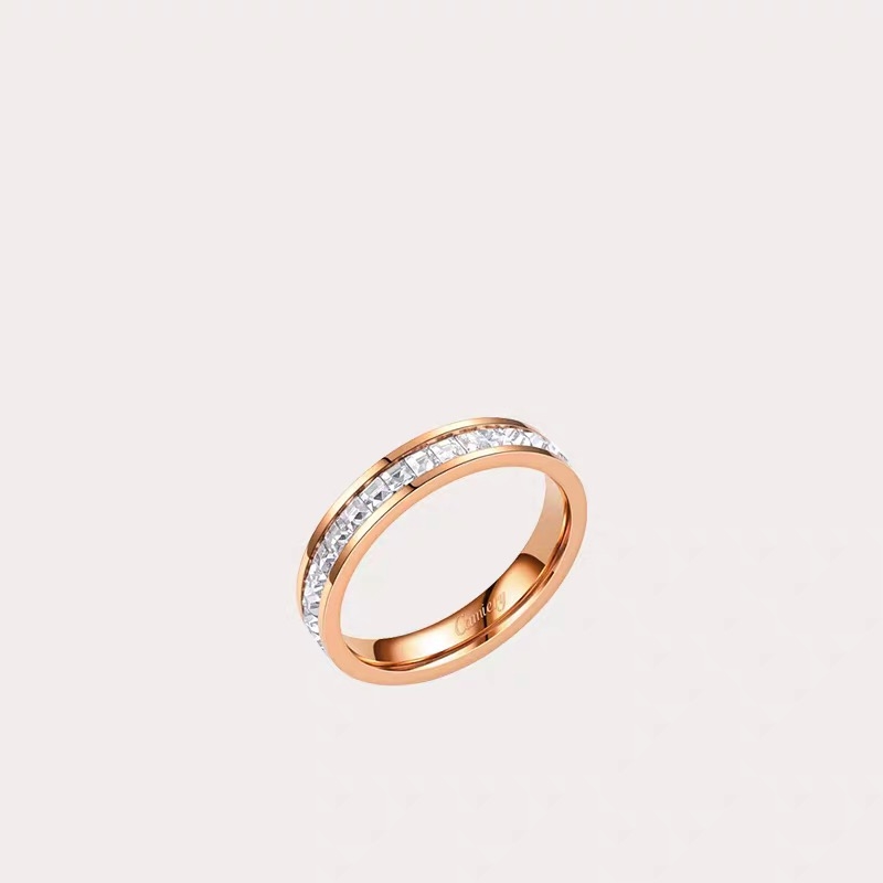 戒指女不计色小众设掉isn风镶钻X素圈