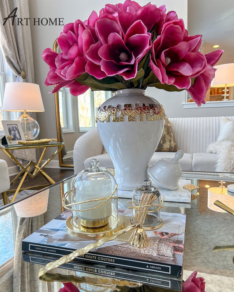 轻奢小众风陶瓷高级感大花瓶摆件