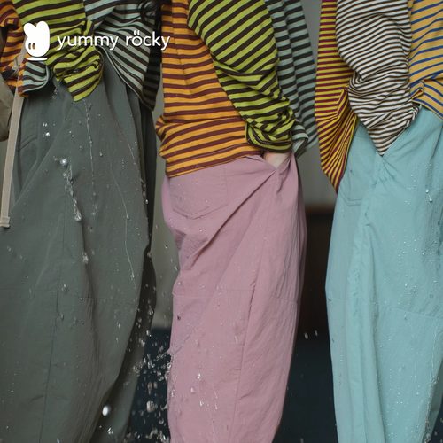 yummyrocky防晒UV40+防水A类阔版透气凉爽拼接女童气球裤