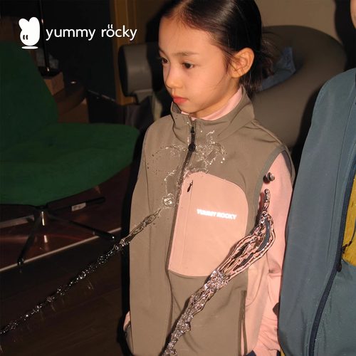 yummyrocky【薄绒】定制刻字膜反光印花轻量防泼水撞色马甲