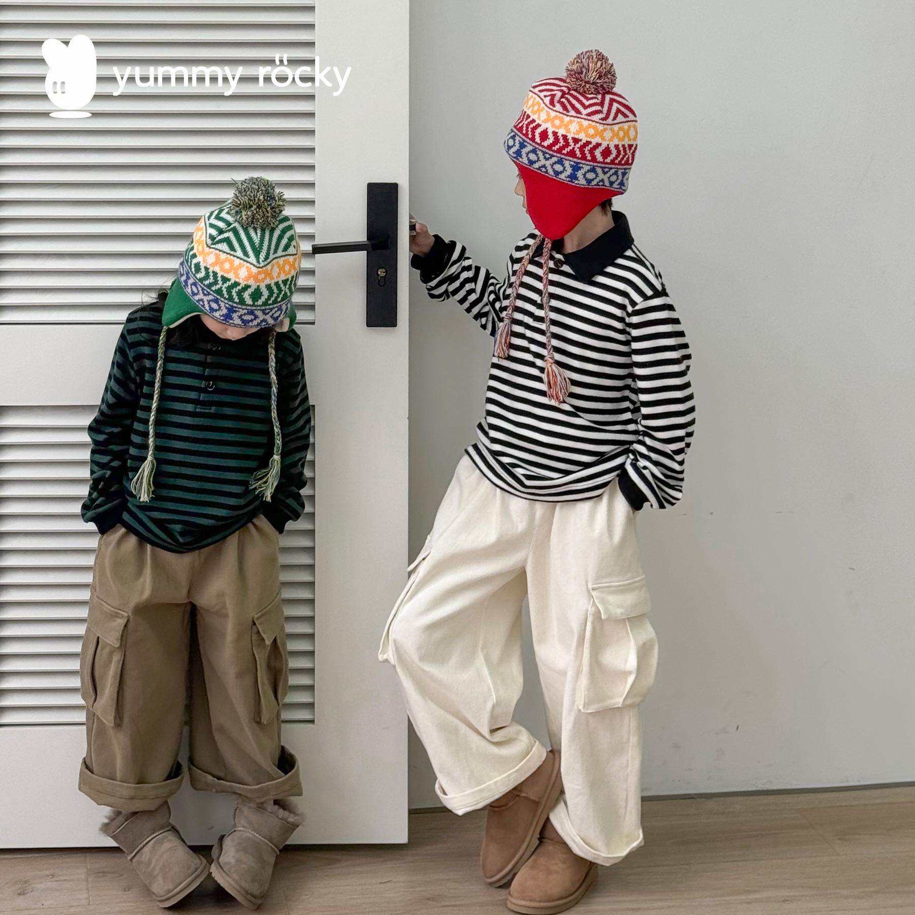 YUMMYROCKY万能百搭全棉A类水洗抓绒柔软垂感保暖工装裤