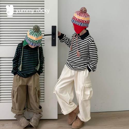 yummyrocky万能百搭全棉A类水洗抓绒柔软垂感保暖工装裤