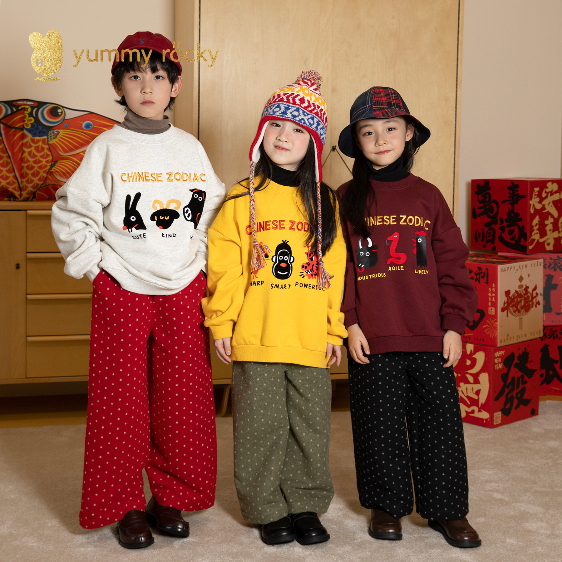 【666清仓不.退换】YR三色可爱俏皮感波点A类厚实毛呢阔腿裤