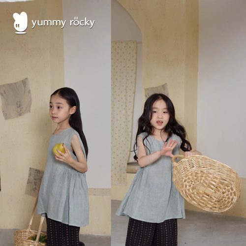 yummyrocky【定织定染】天然色织亚麻A类背心裙