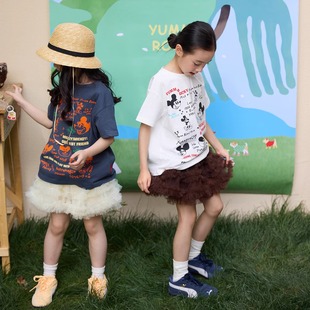 yummyrocky华丽公主A类亲肤防走光手工抽褶女童夏季蓬蓬裙