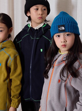 yummyrocky四针六线无骨蜂窝锁暖抓绒拉链衫