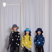 时尚 新款 百搭亲子上衣 T恤2026年春季 yummyrocky星星印花儿童长袖