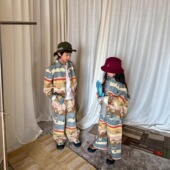 直筒裤 yummyrocky定位满印数码 直喷针织画涂鸦100棉衬衣