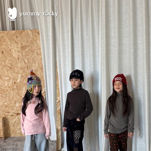 yummyrocky半高领儿童长袖打底衫