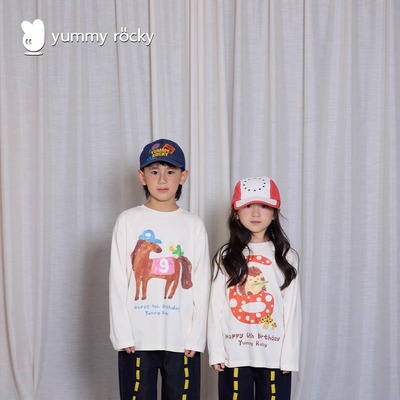 YR【原创插画】有机棉A类环保数码直喷/白墨印花数字生日长袖T