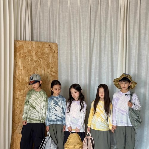 yummyrocky儿童植物扎染长袖T恤