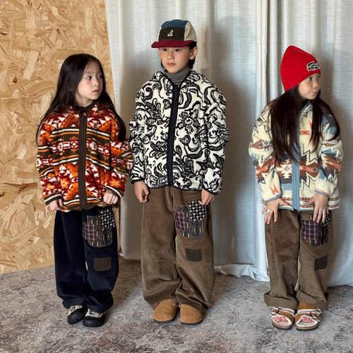 yummyrocky重工儿童灯芯绒裤