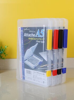 日本进口便携文件夹塑料A4/A5文件收纳盒透明分类整理文件盒
