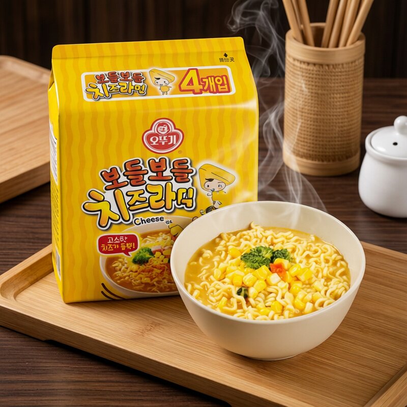 韩国进口不倒翁芝士拉面444g袋装网红奶酪起司面速食方便韩式泡面