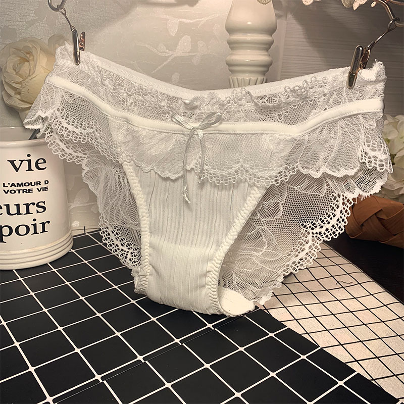 欧美女士蕾丝透明吊坠水钻三角裤