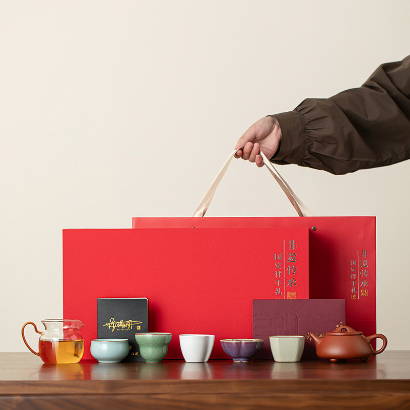 五大名窑紫砂壶茶具套装家用一壶五杯功夫泡茶壶商务年会送礼佳品,餐饮具,功夫茶具,淘宝优惠券,粉丝福利购,淘宝优惠卷