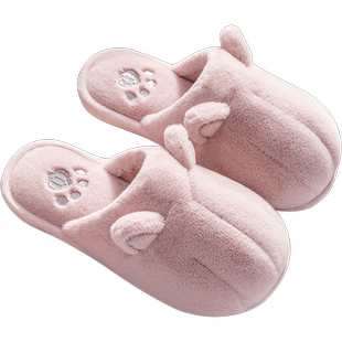 棉拖鞋女冬天家居可爱毛绒室内情侣包跟家用儿童保暖月子秋冬季男