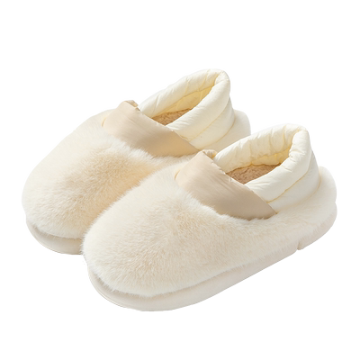 新款包跟棉拖鞋冬季保暖加绒厚底