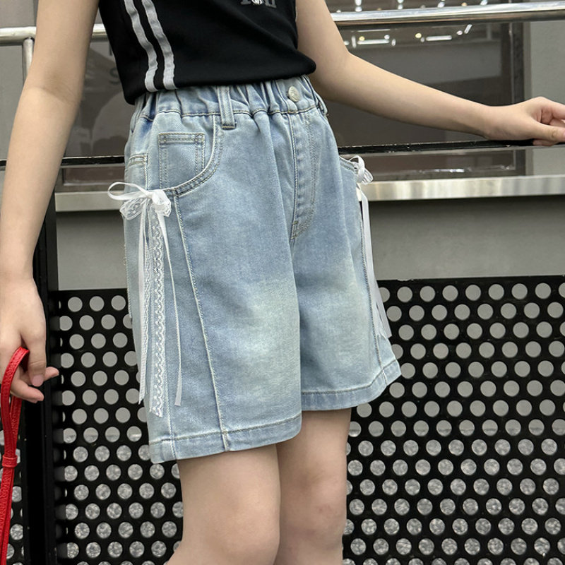 女童牛仔裤裤子夏薄款短裤2025新款儿童女孩夏季夏天女大童超好看