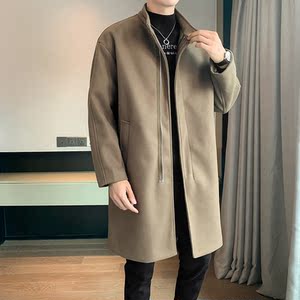 男士中长款风衣过膝毛呢外套店主风秋冬季B358-F113-P120加棉P130图片