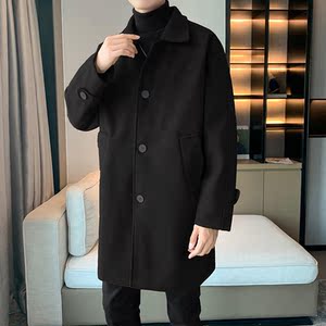 秋冬季风衣中长毛呢外套大衣男店主风B358-F108-P120加棉P130图片