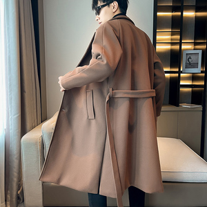 店主风冬季毛呢大衣长款过膝帅气风衣男B358-F115-P125加棉P135图片