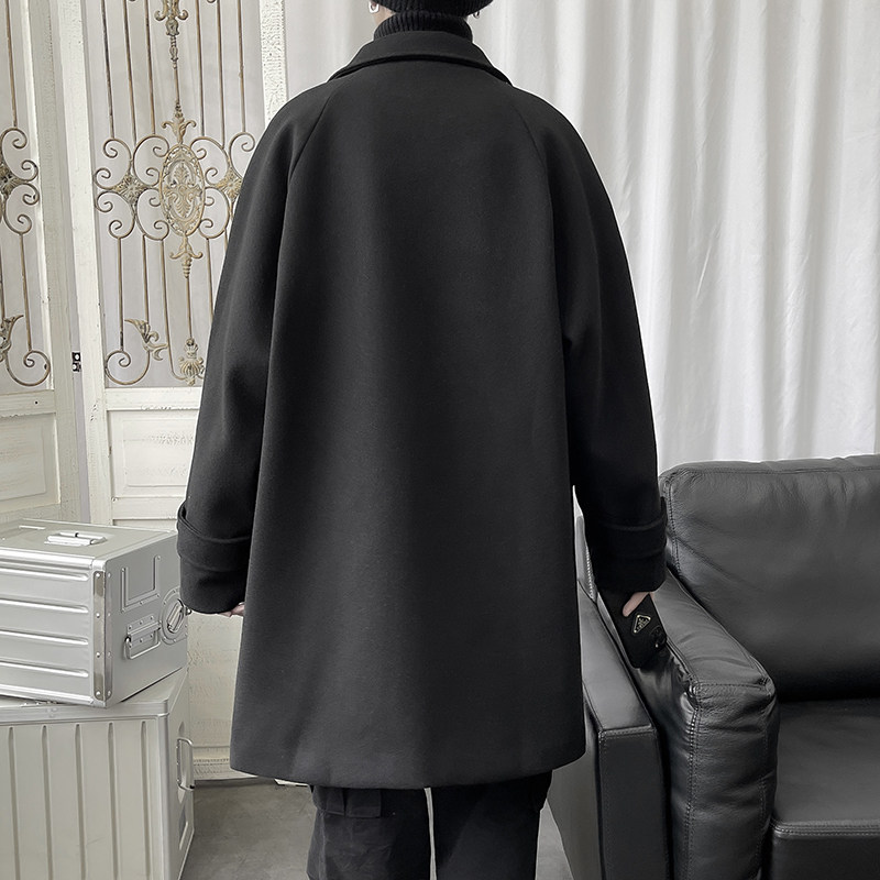 加棉加厚港风冬季风衣中长外套呢子大衣B358-F108-P120加棉P130,男装风衣,电商B345