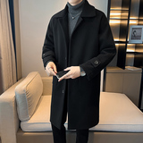 店主风中长款大衣男宽松毛呢外套B358-F118-P120加棉P130，男装毛呢大衣，电商B345