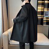 店主风中长款风衣秋季薄款宽松外套潮流男B358-F123-P110，男装风衣，电商B345