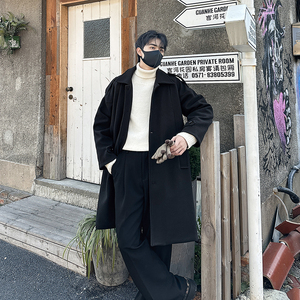 秋冬男士中长款风衣宽松过外套呢子大衣B358-F112-P125加棉P135,男装风衣,电商B345