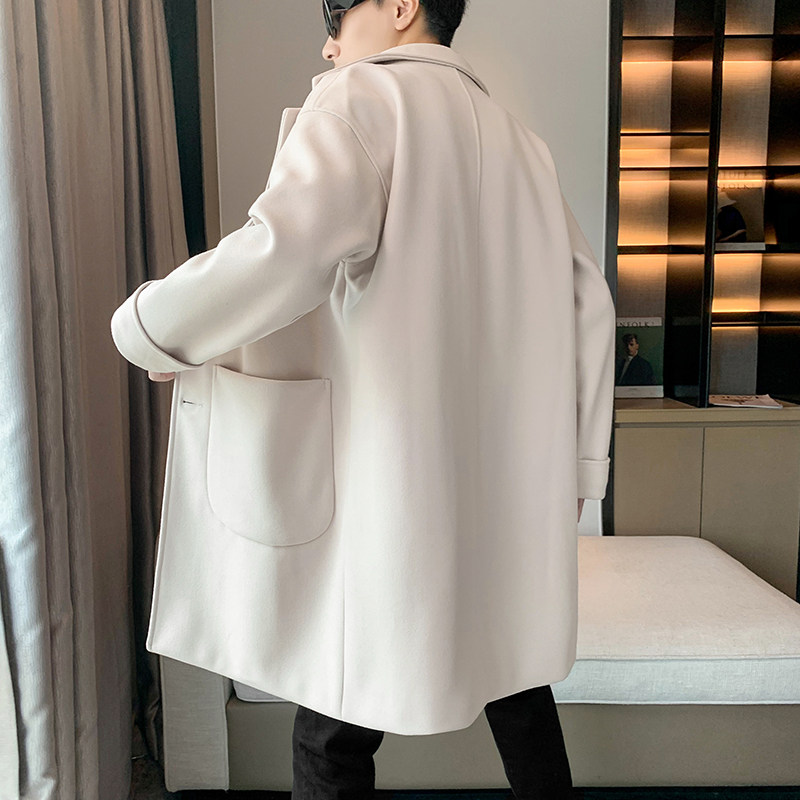 男中长款毛呢大衣外套冬季风衣B358-F101-P120加棉P130,男装风衣,电商B345