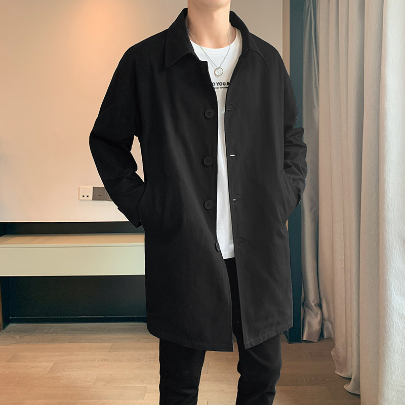 风衣男中长款店主风秋季宽松潮流休闲外套B358-F86-P100,男装风衣,电商B345