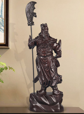 铁圈工艺黑檀木祝福中式客厅关公