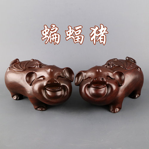摆件生肖雕刻木头客厅玄关工艺品