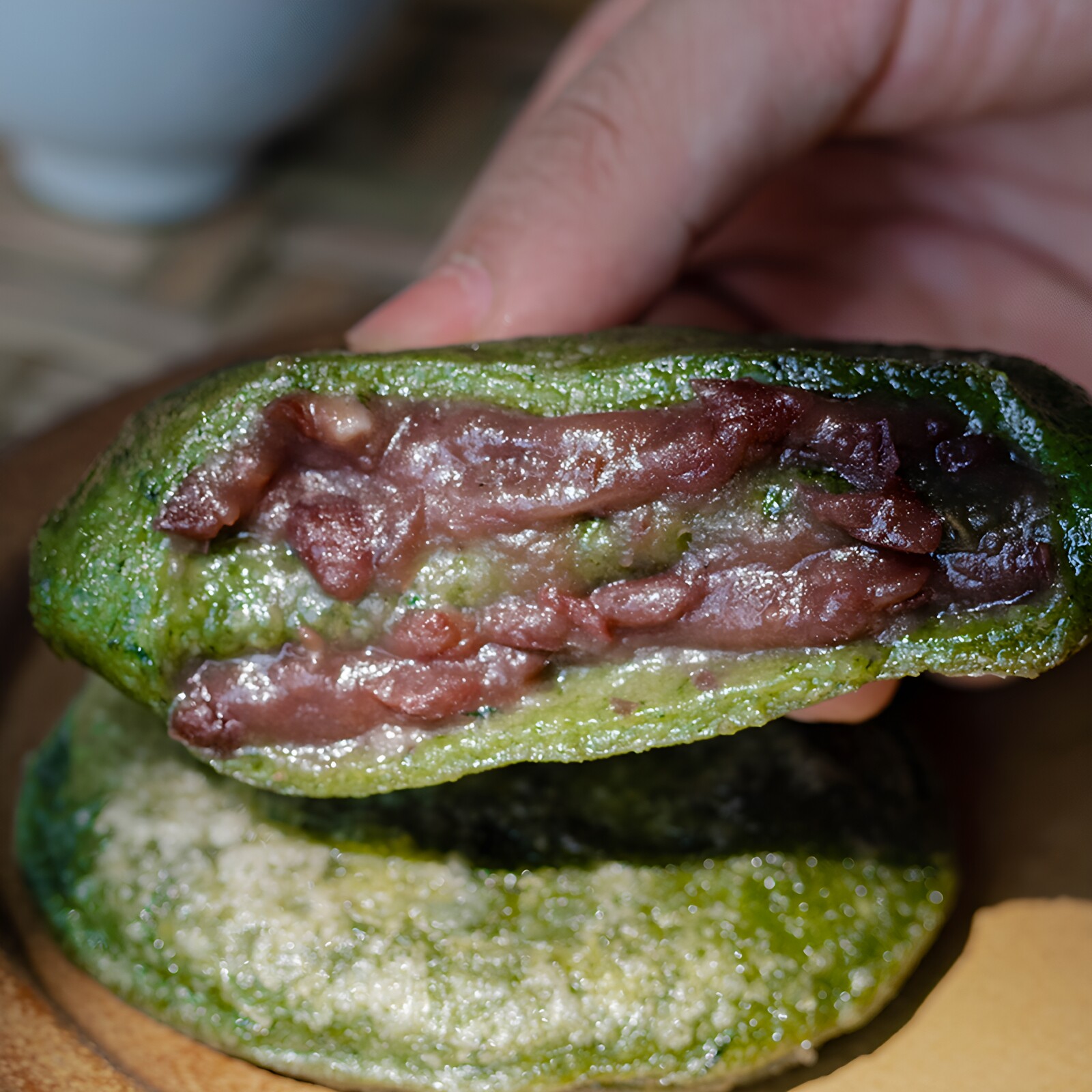 浙江特产手工艾草糯米糍粑红豆沙