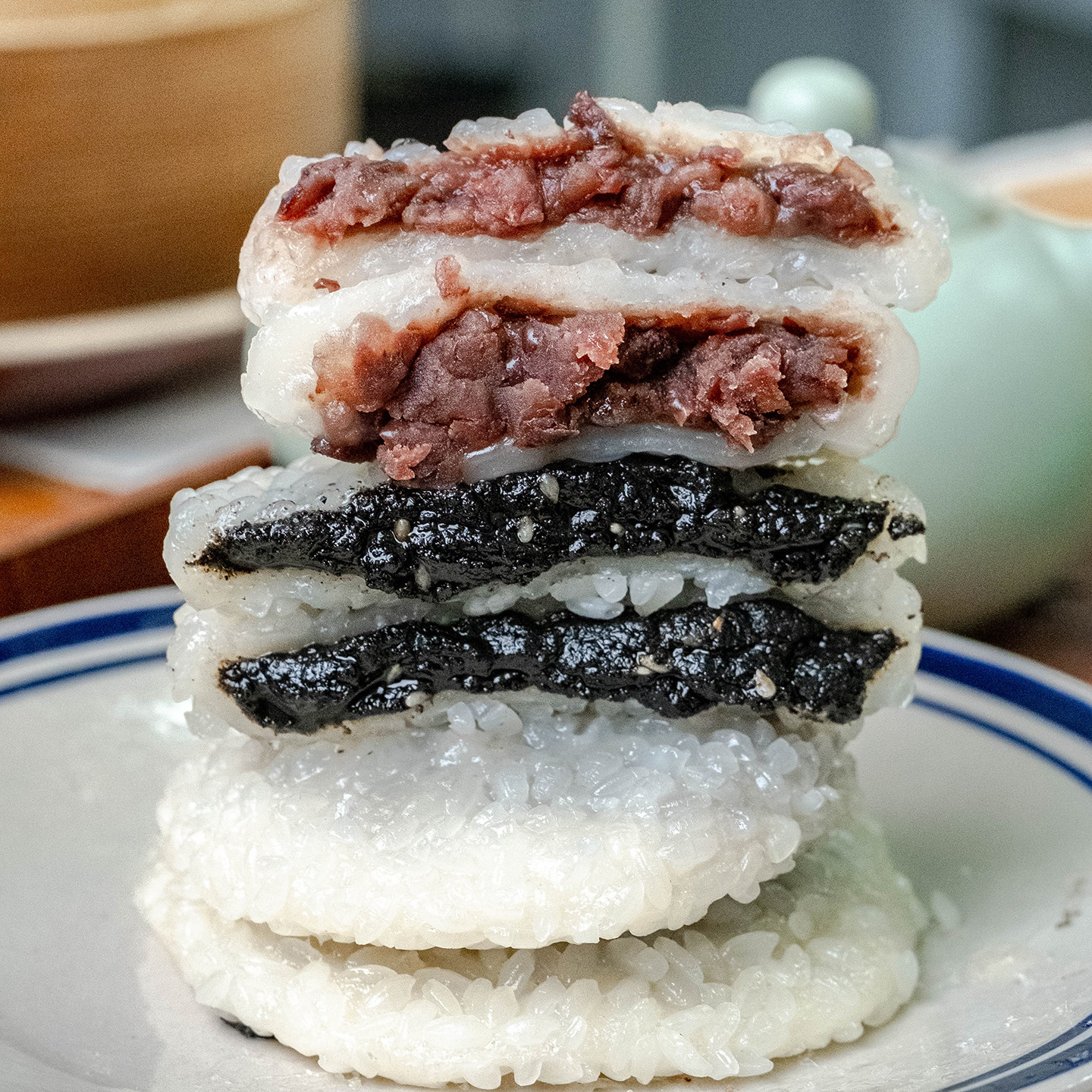 浙江特产传统手工糕点麻糍粑糯米团子饼米果子黑芝麻糖红豆沙点心